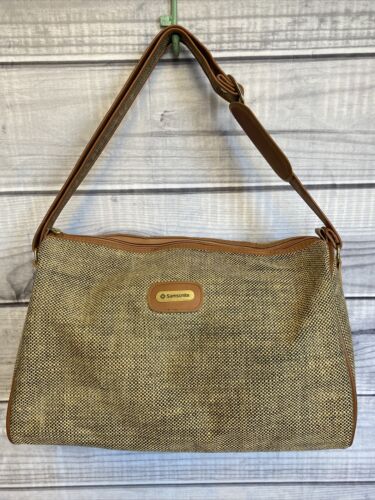 Vintage Samsonite Carryon Special Collection Brown Tweed Duffel Travel Bag 70s - Picture 1 of 10