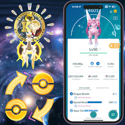 Pokémon Go - Shiny Palkia Origin Lv 50 3 Moveset | Spacial Rend - TRADE  Go