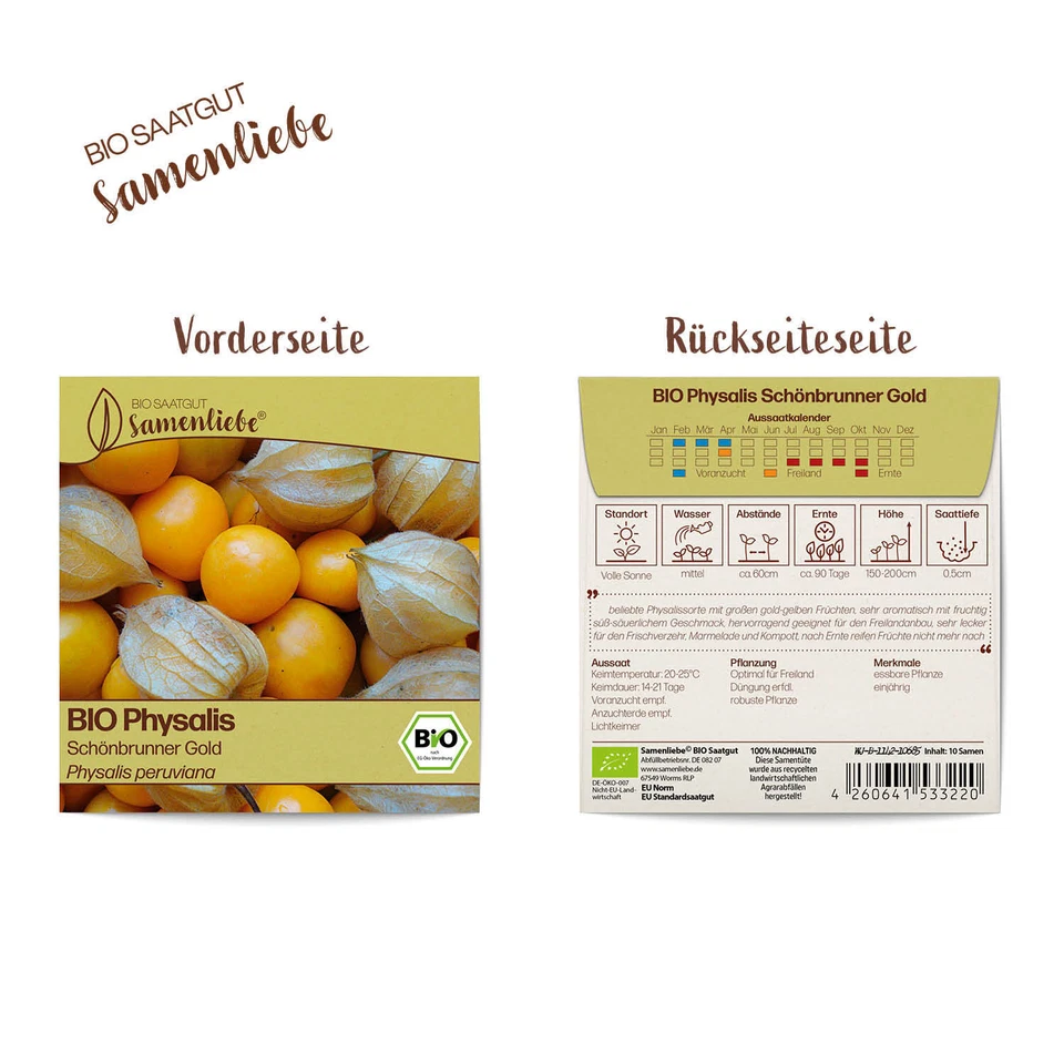 BIO Physalis Samen  Schönbrunner Gold Physalis peruviana Physalis Saatgut - Bild 4 von 4