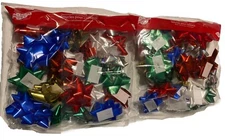 Christmas Holiday 30 Assorted Deluxe Gift Bows Variety Pack Lot Of 2