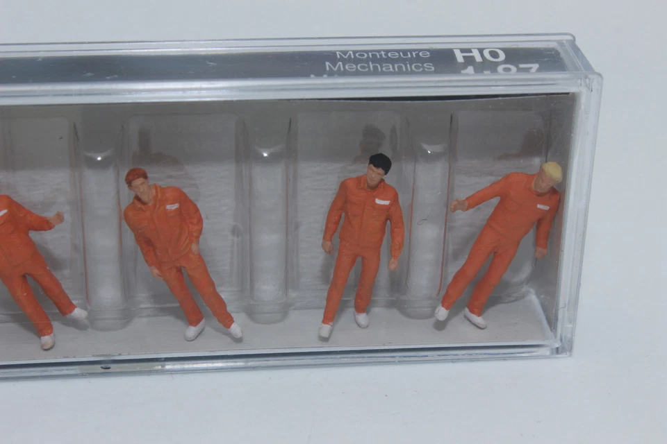 Preiser 10373 Monteurs Orange 6 Figurines Travailleurs 1:87 H0 NEU OVP - Photo 4/4