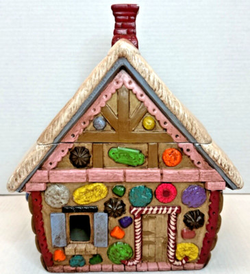 Ceramic Hand Painted Gingerbread House Removable Roof Could Add A Light GUC