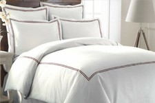 Set piumone KING doppio midollo 600 TC 3pz collezione italiana bianco/cioccolato