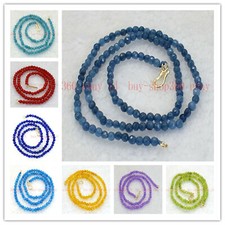 Genuine Faceted 4mm Multicolor Gemstone Beads Necklace 16-36"
