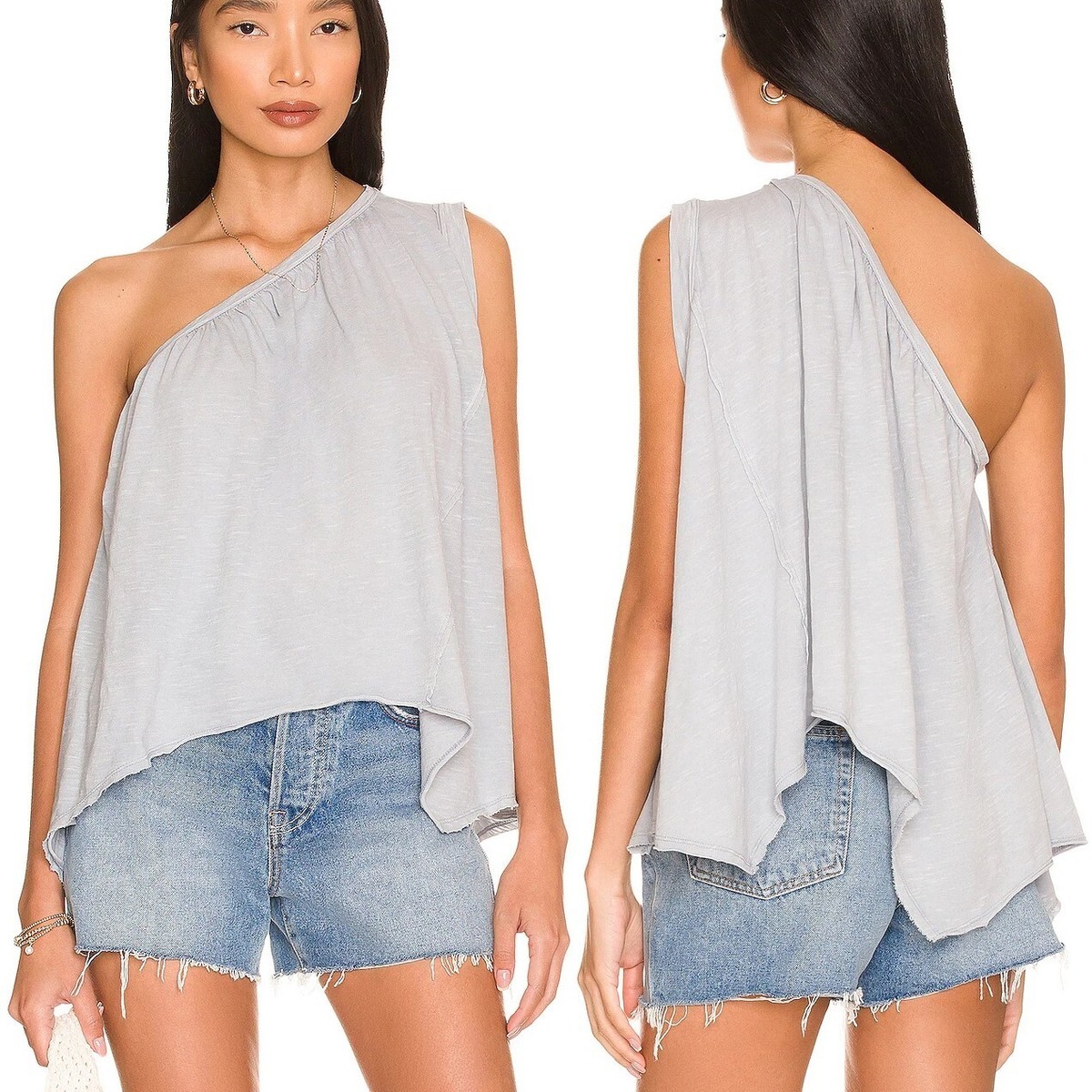 We The Free People Spring Break One Shoulder Top Size Small Grey Dawn  OB1434154 | eBay