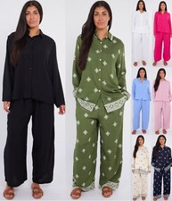 Summer CO-ORD SET Womens Shirts Pocket Pants Loungewear Modest Co-ordinates