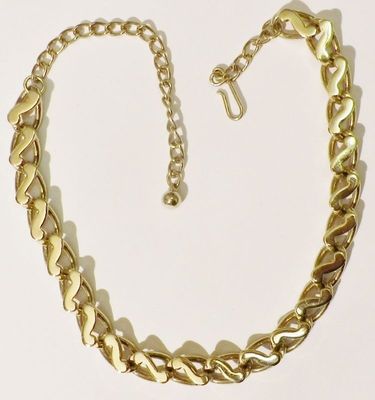 Collier Bijou Vintage Années 70 Couleur Or - Décor Rond Avec Nœud, Pièce Rare Référence 3436, Occasion