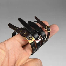 1/6 Scale Soldier Black  Metal Leather Belt Model for 12'' Male&female