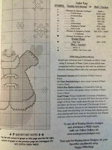 Waxing Moon Counted Cross Stitch Pattern "Hooray For Snowdays" Snowmen#070 - Picture 5 of 6