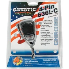 Astatic 302-10187 Chrome 4-Pin Noise Canceling Dynamic CB Ham Radio Microphone