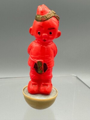 Vintage Weighted CELLULOID Roly Poly SCOTTISH BOY Miniature Toy Palitoy ENGLAND
