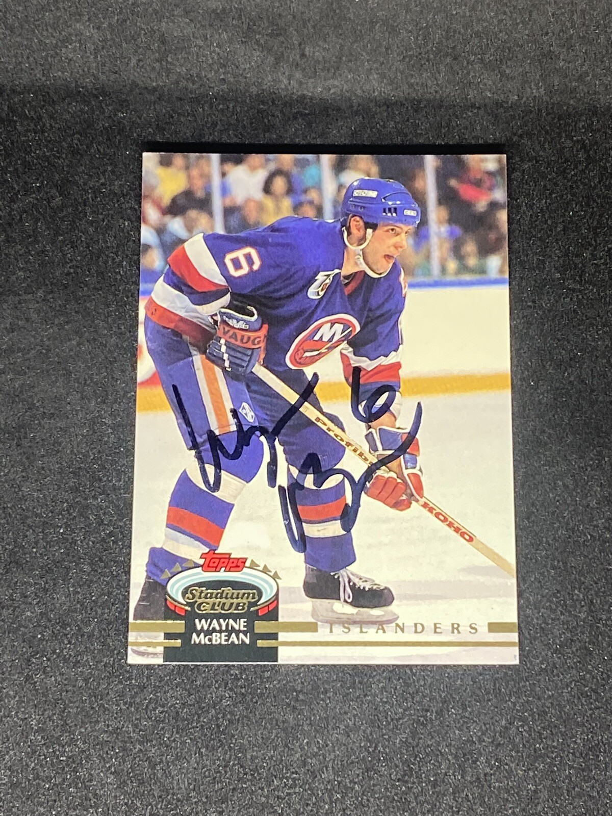 Wayne McBean 1992-93 Topps Stadium Club #397 Islanders Signed Autographed Card