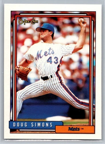 1992 O-Pee-Chee #82 Doug Simons New York Mets