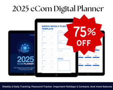 2025 Digital eCom Planner  Printable Daily, Weekly  Monthly  PDF Download