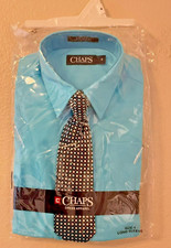 Chaps Boys Youth Size 4 Dress Shirt & Clip On Tie New With Tags Retail $30.00