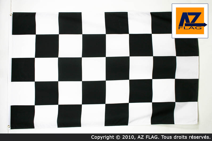 Grand drapeau à damier noir et blanc 150x250 cm pour événement auto et course de voiture