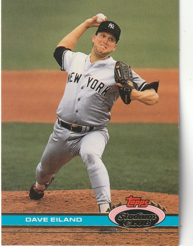 FREE SHIPPING-MINT-1991 Topps Stadium Club Dave Eiland #477 YANKEES