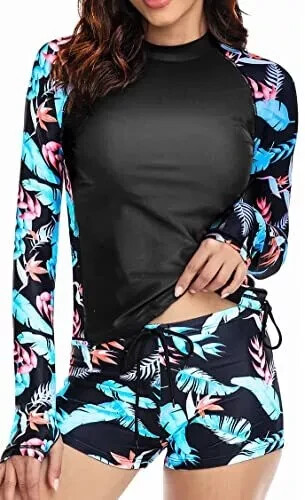 Swimsuit Rash Guard Women Long Sleeve Swimwear Surfing Two Piece Set Swim-image