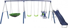 Playground Metal Swing Set Glider Slide Super Disc Back Yard Fun Outdoors NEW