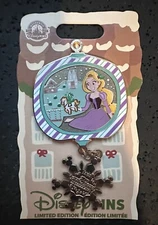 2022 Disney LE Dangle Pin Rapunzel Pascal Holiday Ornament Saratoga Springs NOC