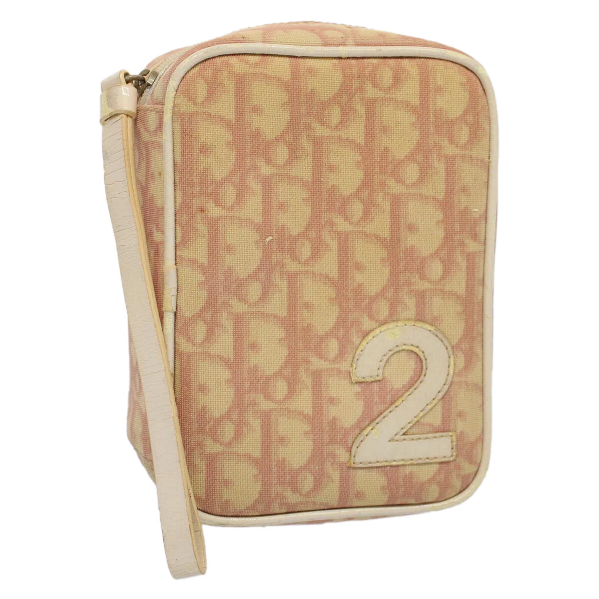 Pochette en toile Christian Dior Trotter rose authentique bs8817