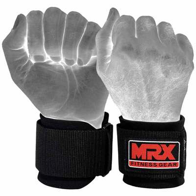 Weight Lifting Wraps Gym Training Wrist Support Straps MRX Bandage Black
