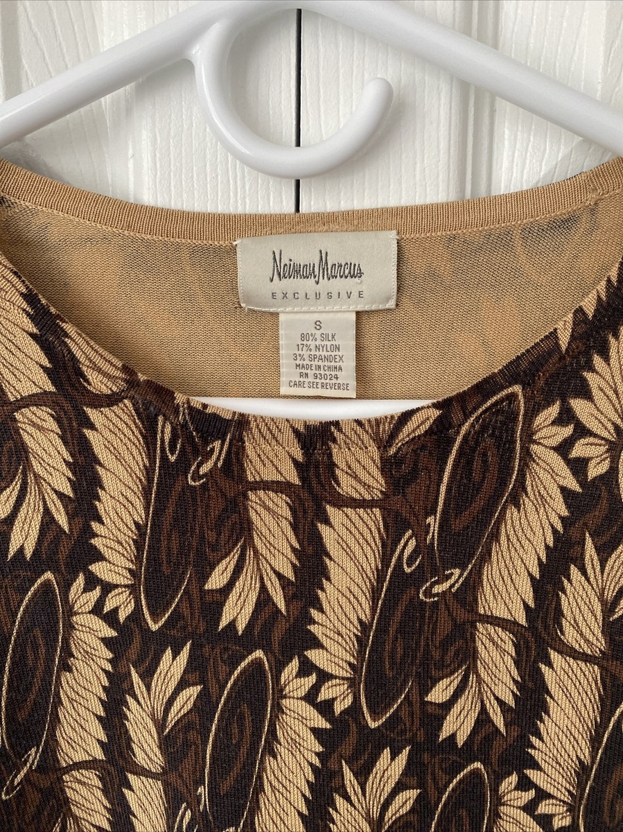 Neiman Marcus Exclusive Womens 80% Silk Top Size S Short Sleeve | eBay