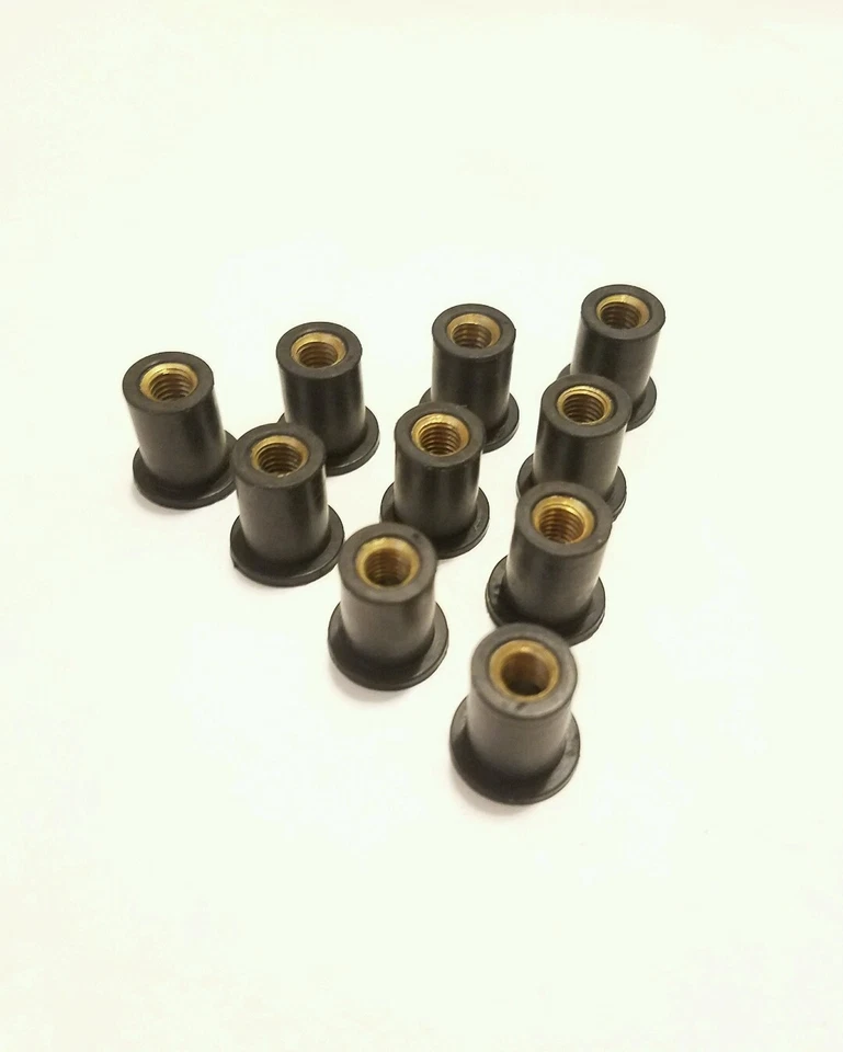 10 Carenado de goma parabrisas de latón para motocicletas moto tuerca de pozo M5 5 mm 3/8" Foto 2 de 4