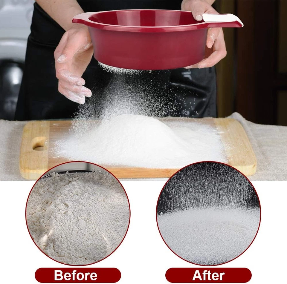 Setaccio per Farina Setaccio Acciaio Inox Maglia 0.5Mm Setaccio Da Cucina Con Un - Immagine 4 di 4