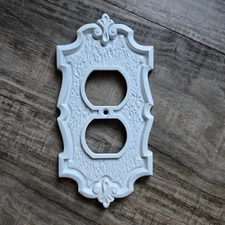 Metal Light Outlet Cover Plate - Single - Farmhouse - White