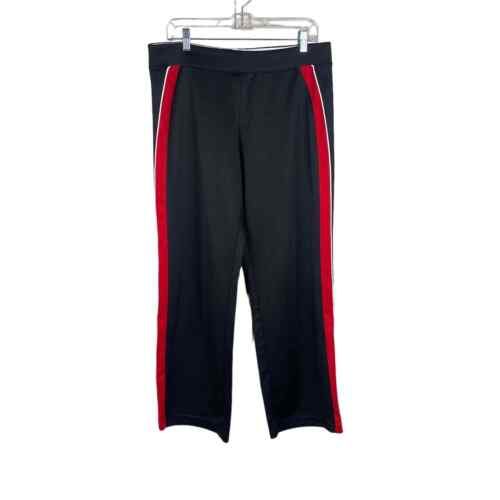 Vtg 90s Athletic Works Black Red Stripe Track Pants Women's M - Picture 1 of 4