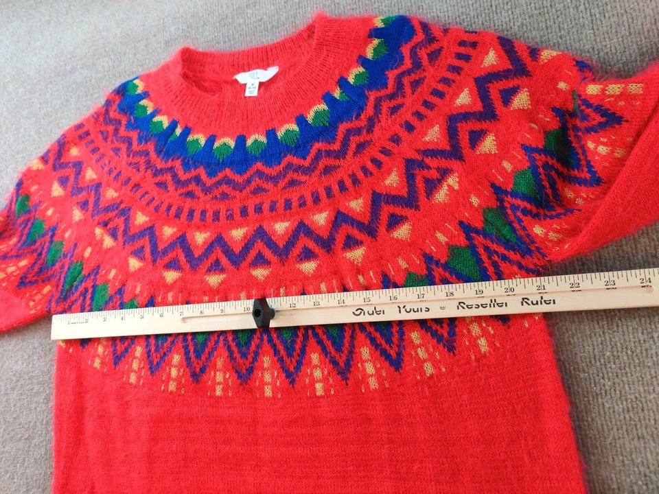 Time & Tru Red Rover Combo Fair Isle Acogedor Suéter M 8-10 Festivo Navidad Foto 2 de 4
