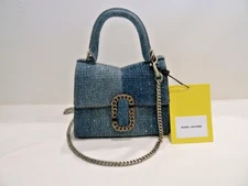 Marc Jacobs the mini top handle purse in denim crystal NWT