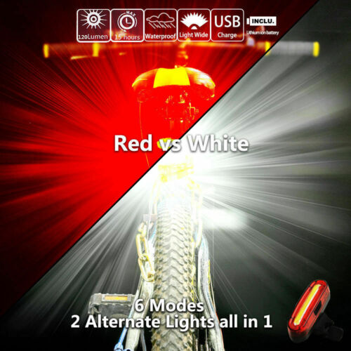 2-Pack LED Bicycle Cycling Tail Light USB Rechargeable Bike Rear Warning Light - Picture 3 of 12