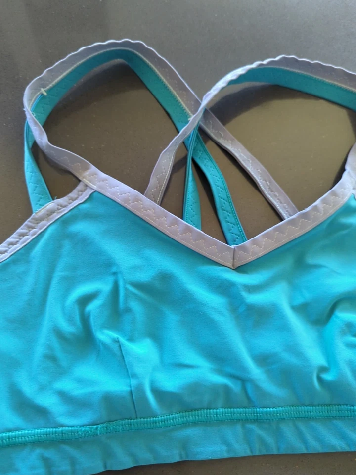 Sujetador deportivo Lululemon Water Bound 6? Correa de aguamarina azul verdoso Tropics K15 Foto 3 de 4