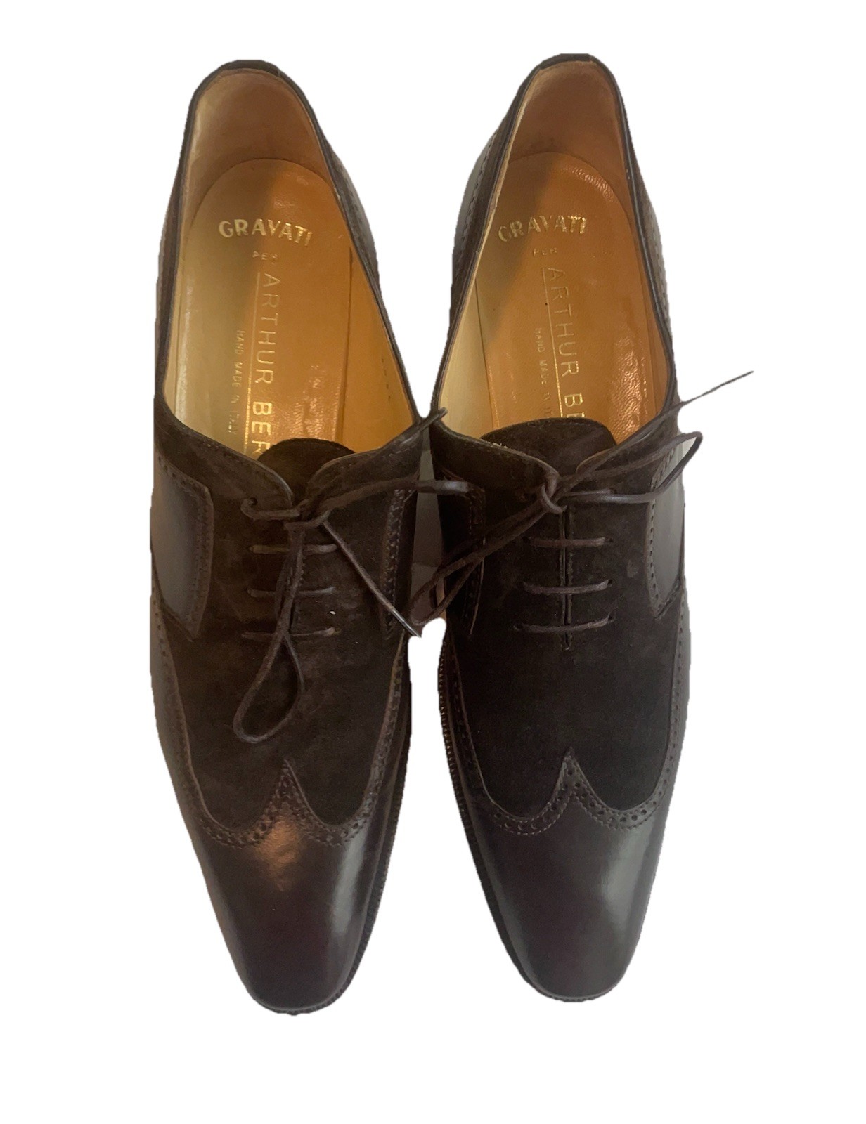 GRAVATI Arthur Beren Women's Sz 8 Suede Leather Brown Shoes Hand Made Italy