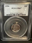 1954 Proof Roosevelt SILVER Dime PCGS PF67