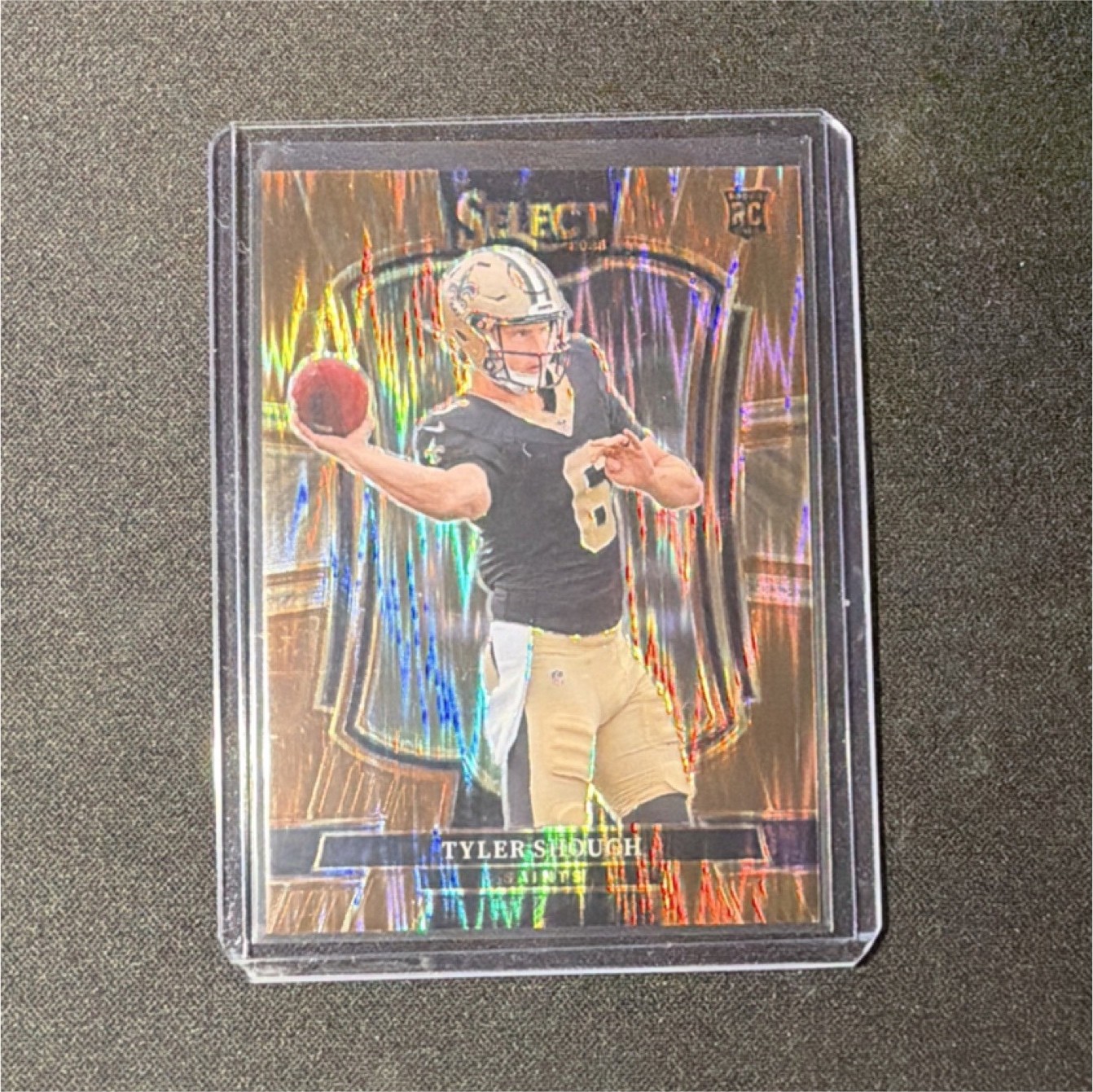 Panini 2025 Select Copper Shock Prizm Tyler Shough #141 Saints Rookie /899