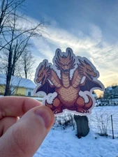 King Ghidorah Sticker - Three Headed Dragon - Kaiju Vinyl Decal - Godzilla Mons