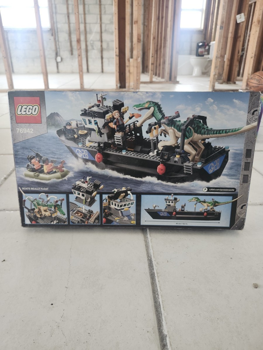 LEGO Jurassic World Baryonyx Boat Escape 76942 Set 308 Pieces 8+