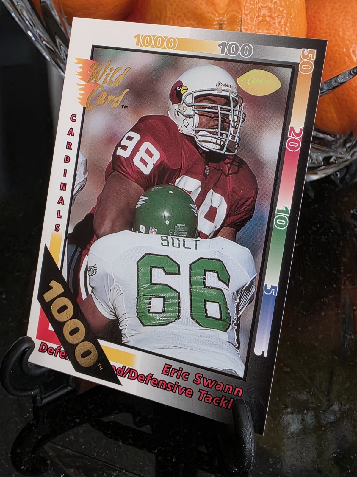 🚨 1992 Wild Card NFL WHITE - ERIC SWANN - 1000 STRIPE CARDINALS 📢 