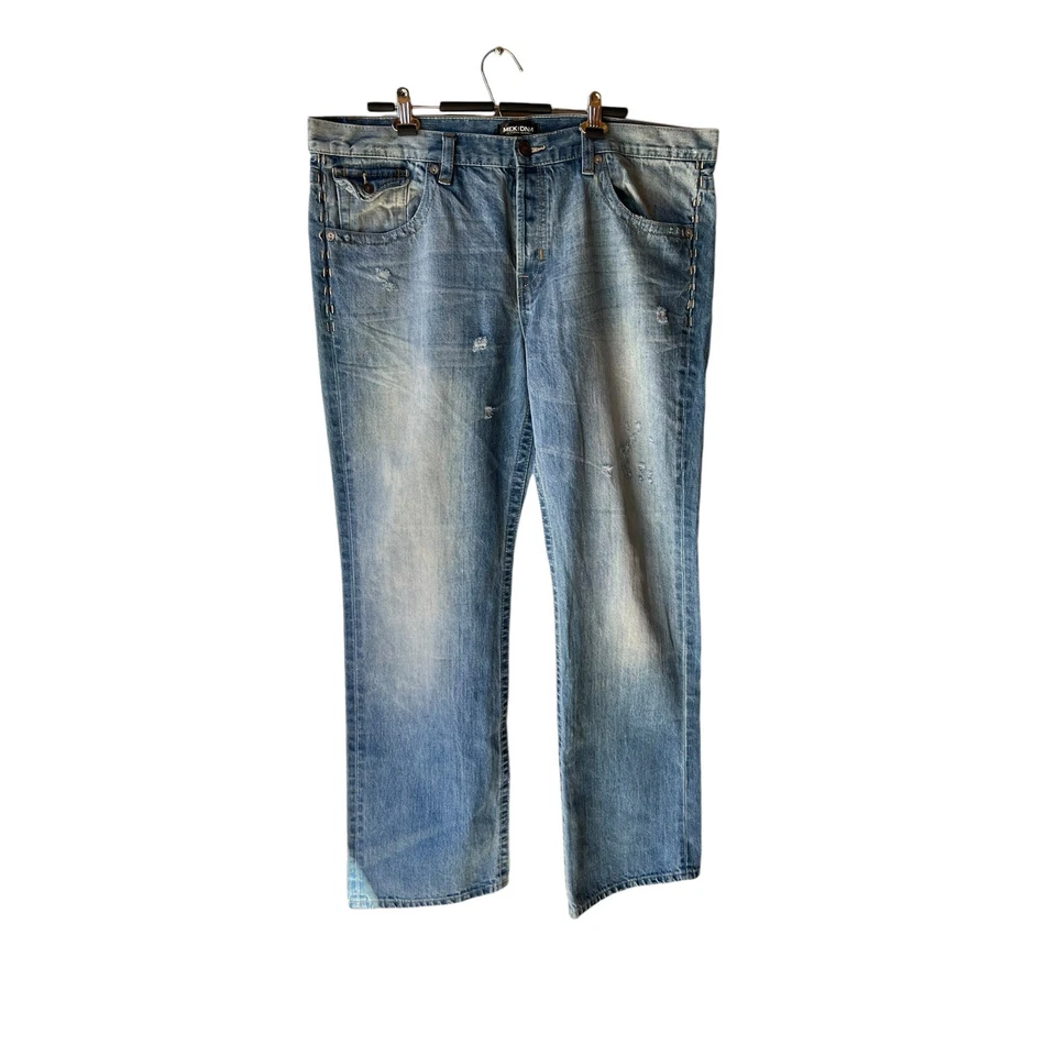 MEK DENIM USA Men’s Dusk Straight Distressed Denim Jeans - Flap Pockets - 42X34 - Image 2 of 4