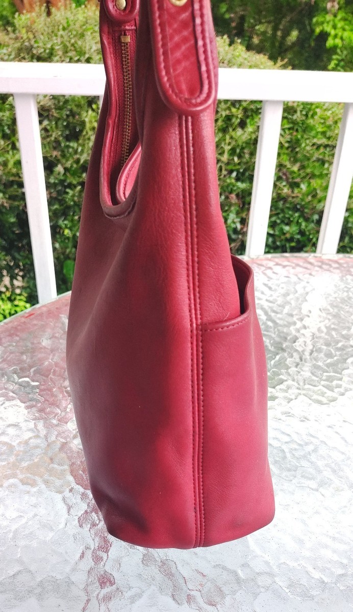 Coach MEDIUM A1D-9058 Vintage Red Leather Legacy Hobo Shoulder Bag