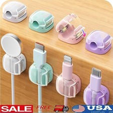 Cable Organizer Clips W/ Dual Spring Lock Strong Adhesive One Hand Operation New