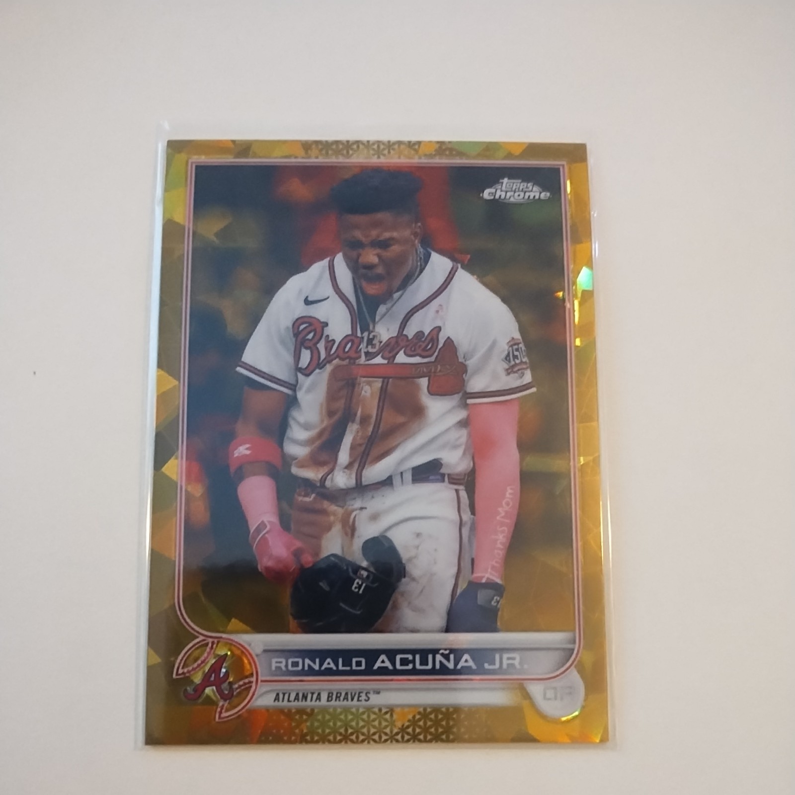 2022 Topps Chrome RONALD ACUNA JR Gold Refractor /50 #165 Atlanta Braves NL MVP