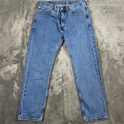Levi's 505 Regular Fit Jeans 34x30 Medium Wash Blue Straight Leg Denim