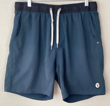 VUORI Kore Lined Elastic Drawstring Shorts Men's 7" Blue Lightweight No Size Tag