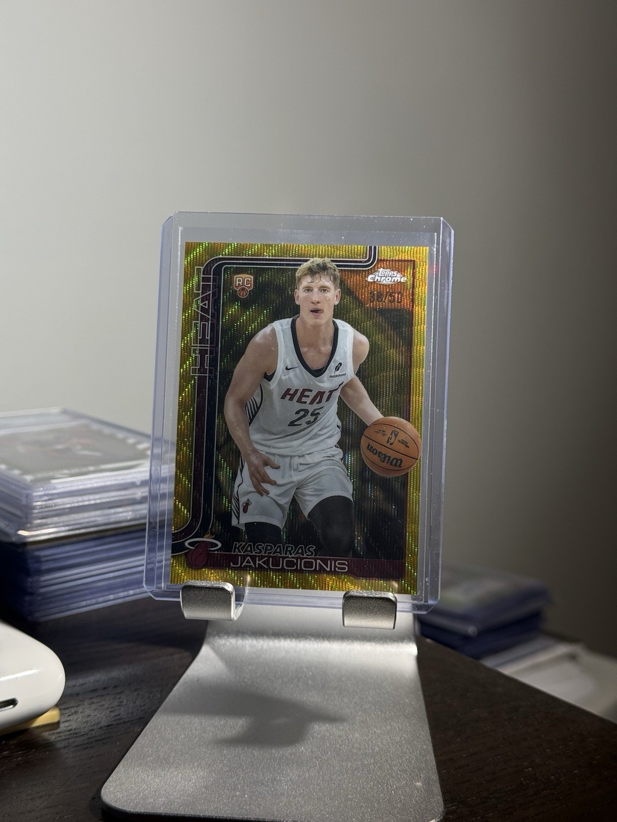 2025-26 Topps Chrome - Kasparas Jakucionis #270 Gold Wave Refractor /50
