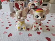 Vintage Made In Japan Anthropomorphic Polka Dot Bear Shakers Holt Howard HTF