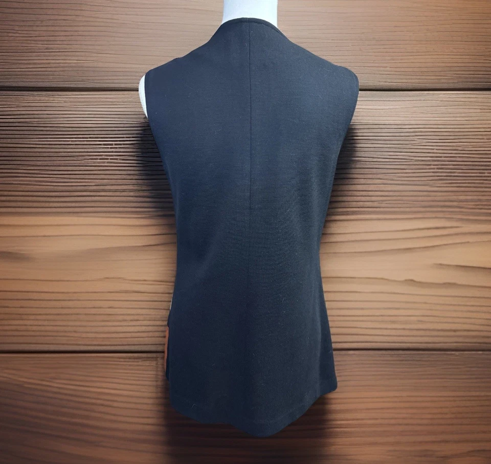 Vintage 60s Gina Teresa Suede Wool Colorblock Vest Made Hong Kong Size 10 Boho - Image 3 of 4